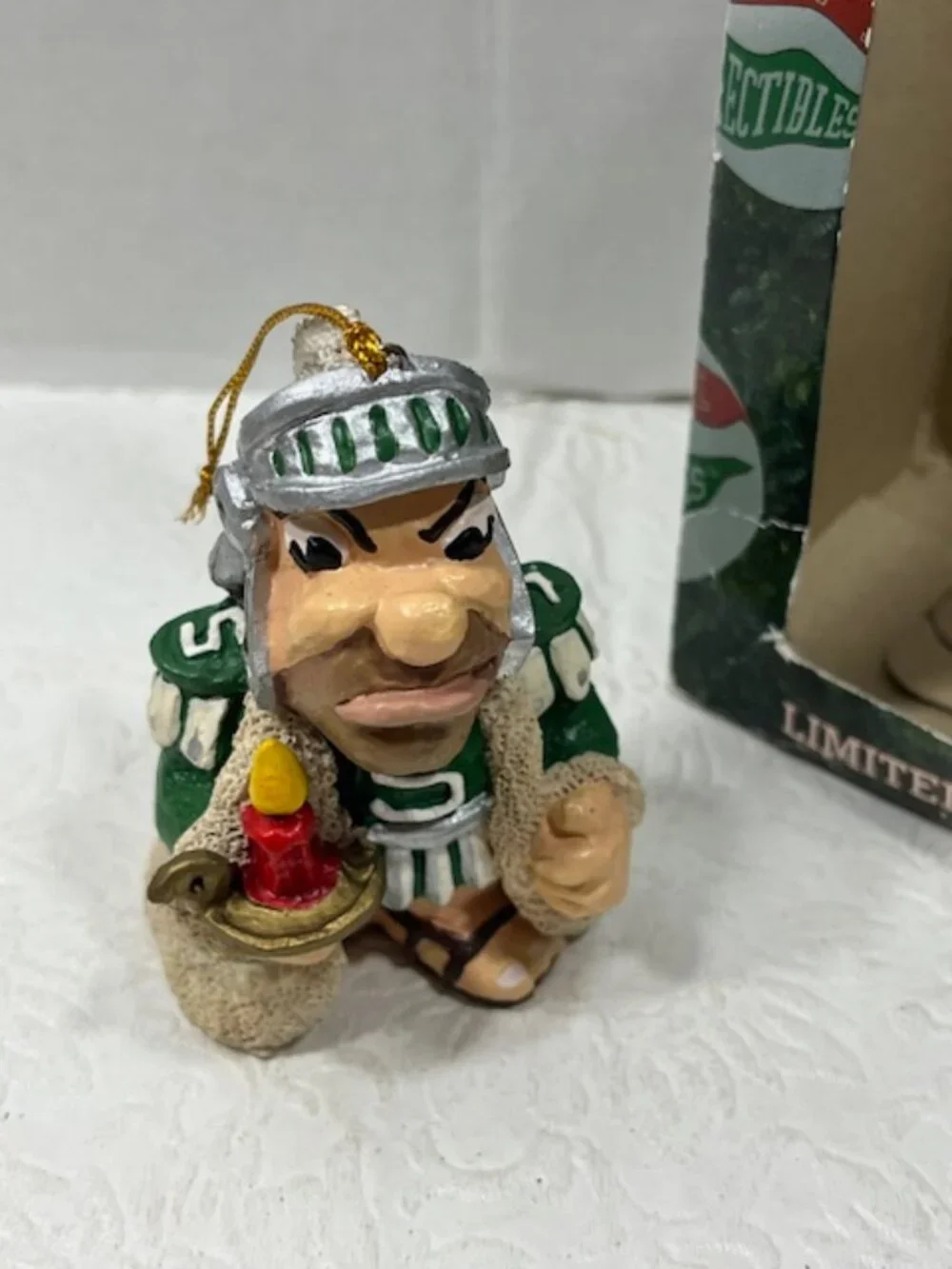 VTG Michigan State University Sparty Mascot Christmas Ornament Collectible 3.5